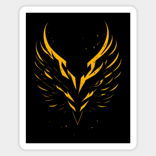 Abstract Minimalist Cool Symbol: Golden Wings Magnet